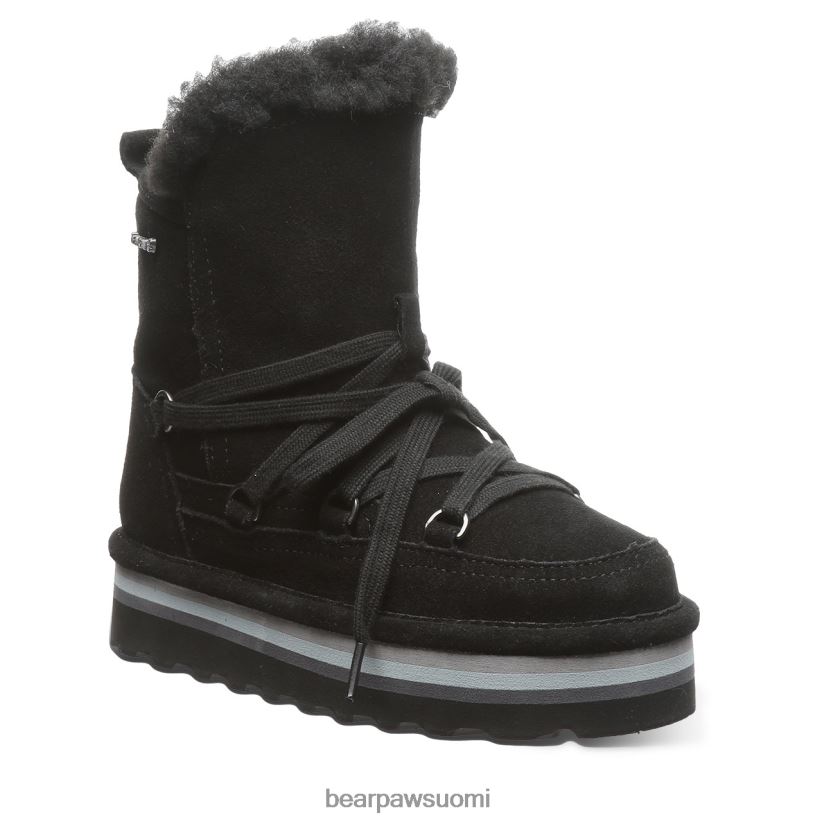BEARPAW retro mondi nuoriso lapset musta saappaat H880X0599