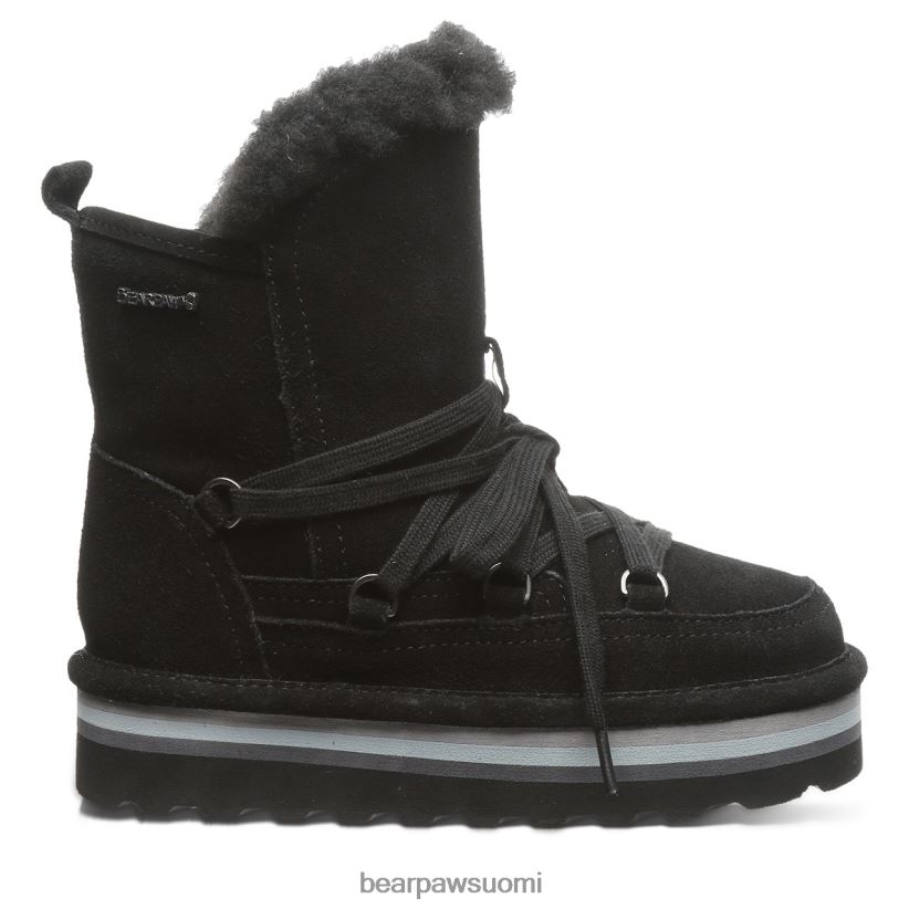 BEARPAW retro mondi nuoriso lapset musta saappaat H880X0599