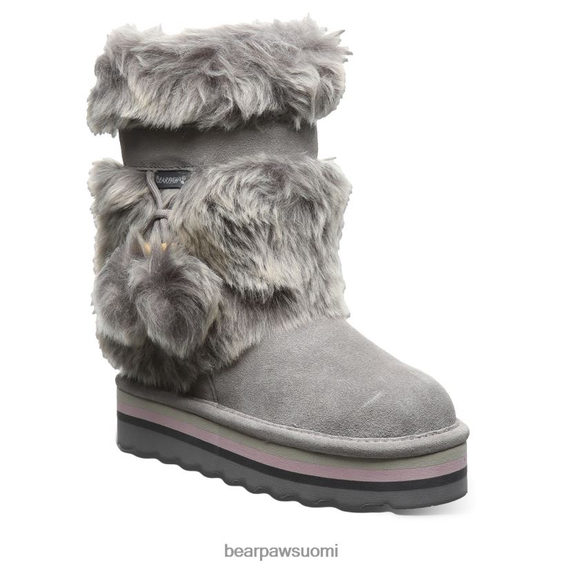 BEARPAW retro tama nuoriso lapset harmaata sumua saappaat H880X0597