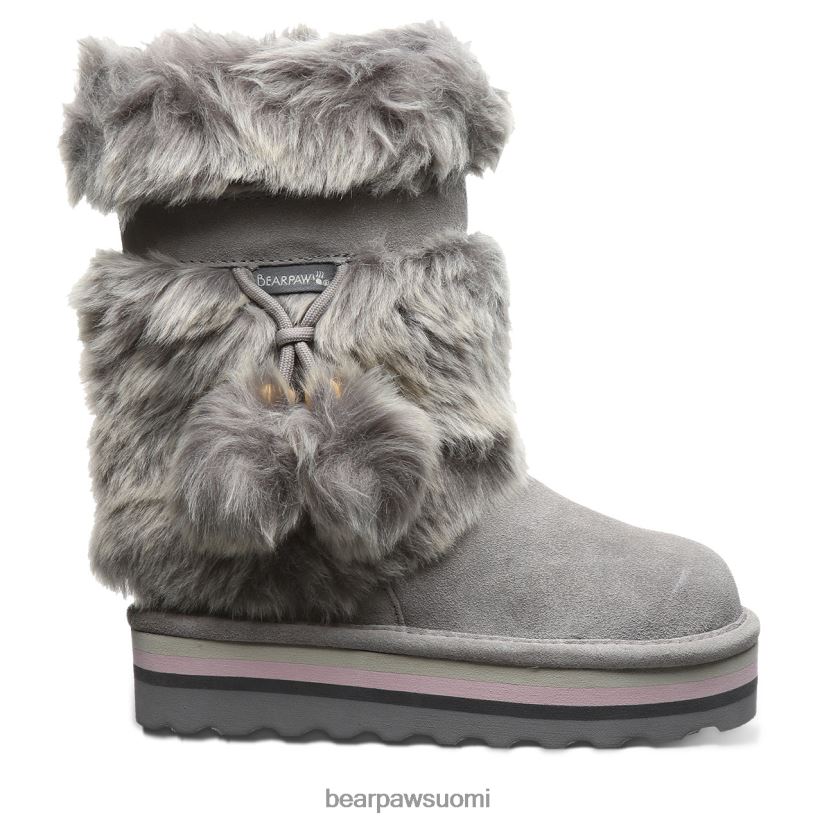 BEARPAW retro tama nuoriso lapset harmaata sumua saappaat H880X0597