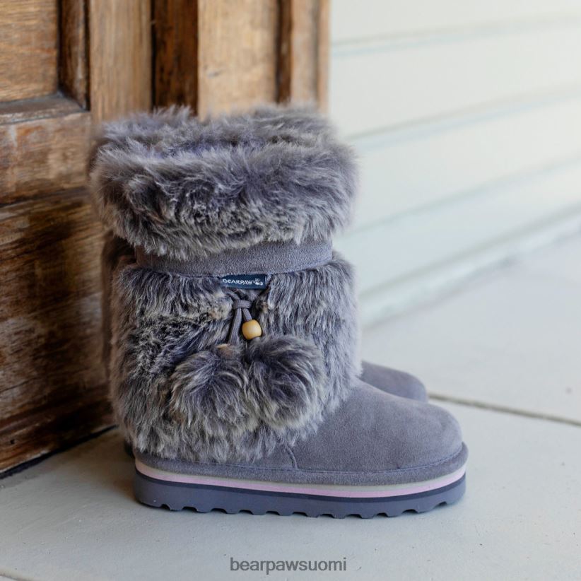 BEARPAW retro tama nuoriso lapset harmaata sumua saappaat H880X0597