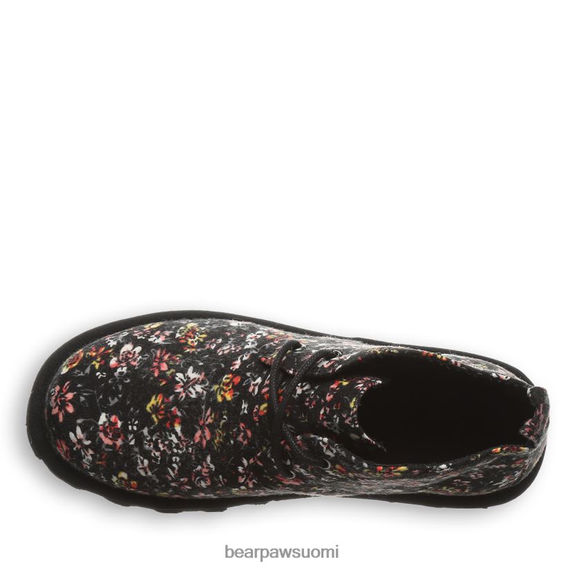 BEARPAW skye nuoriso lapset musta kukkainen saappaat H880X0571