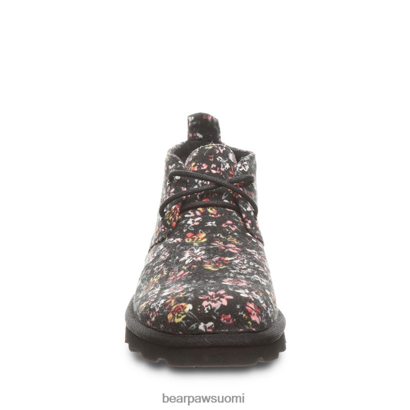 BEARPAW skye nuoriso lapset musta kukkainen saappaat H880X0571