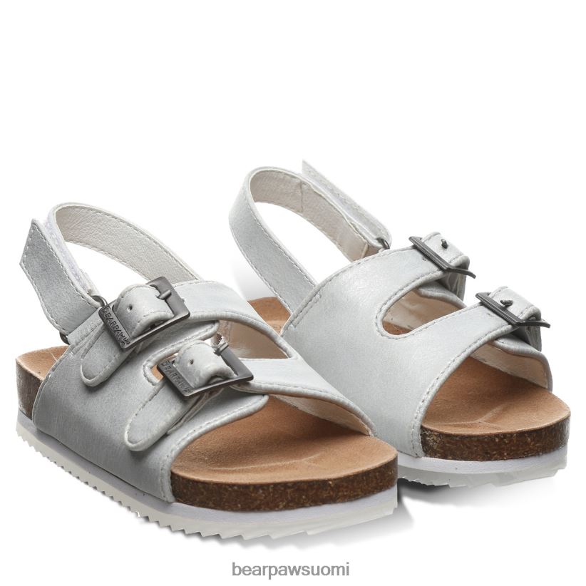 BEARPAW brooklyn taapero lapset valkoinen metallinen sandaalit H880X0626