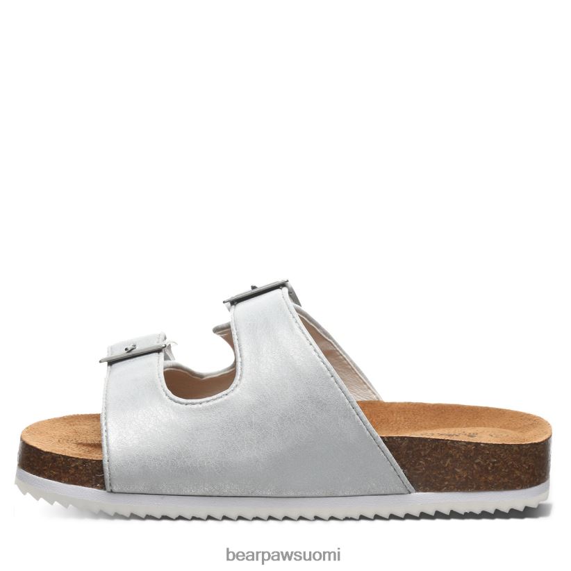 BEARPAW brooklynin nuoriso lapset valkoinen metallinen sandaalit H880X0625