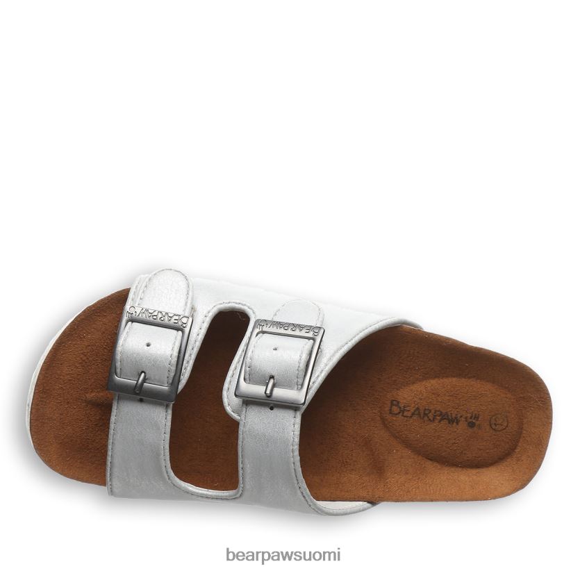 BEARPAW brooklynin nuoriso lapset valkoinen metallinen sandaalit H880X0625