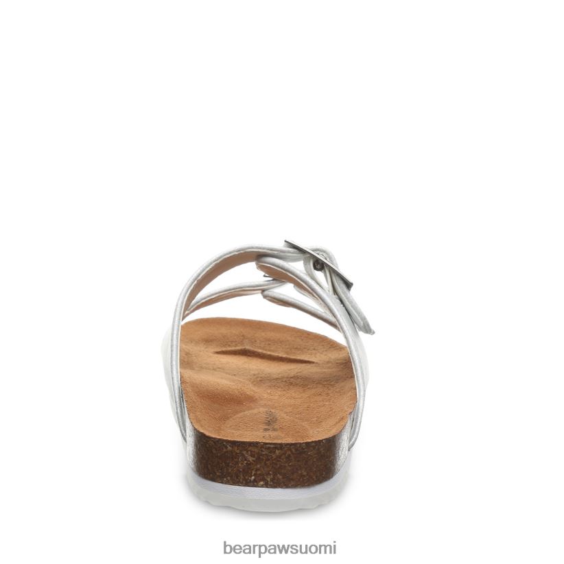 BEARPAW brooklynin nuoriso lapset valkoinen metallinen sandaalit H880X0625