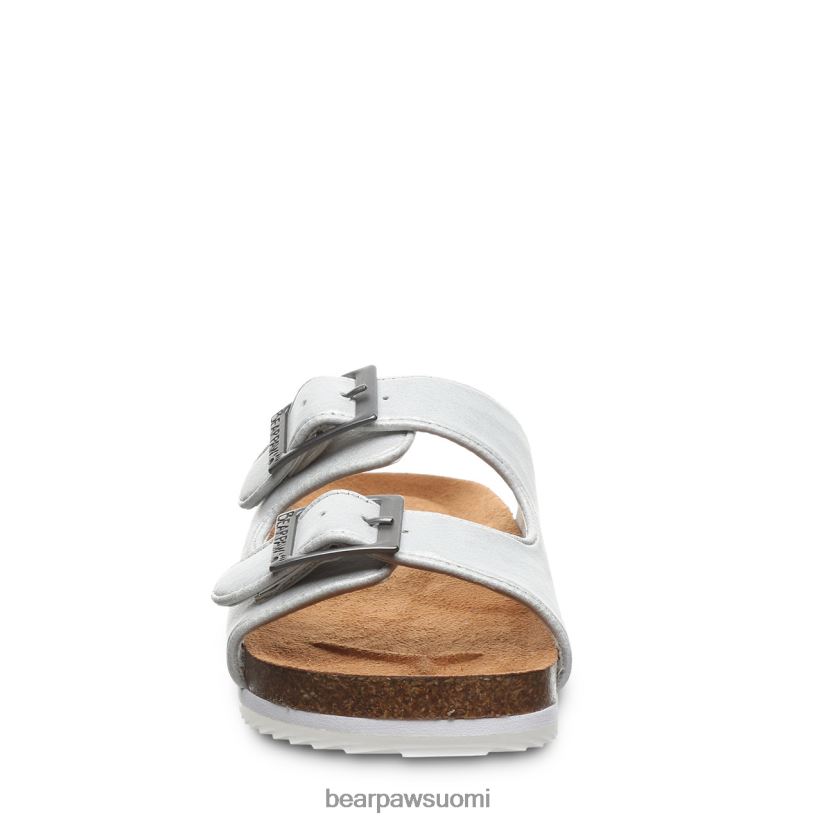 BEARPAW brooklynin nuoriso lapset valkoinen metallinen sandaalit H880X0625