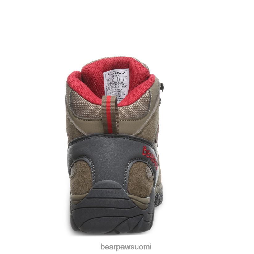 BEARPAW Korsika naiset taupe/punainen retkeilijät H880X0339