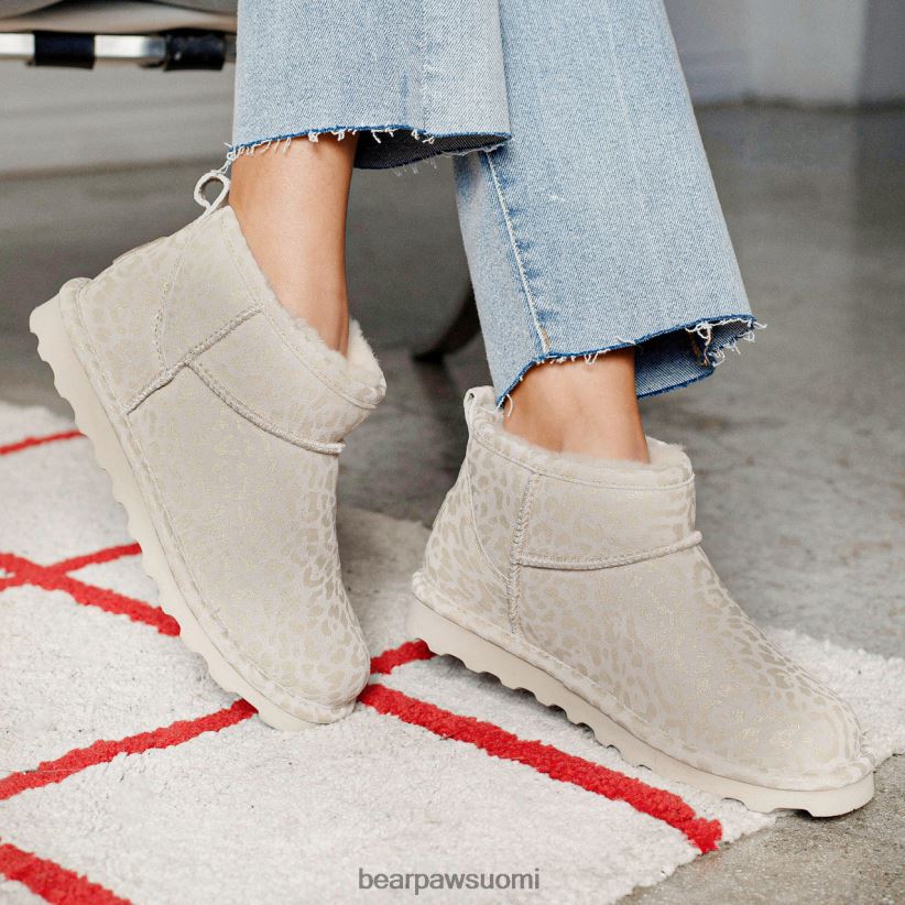 BEARPAW lyhyt eksoottinen naiset talvivalkoinen leopardi glitter saappaat H880X033