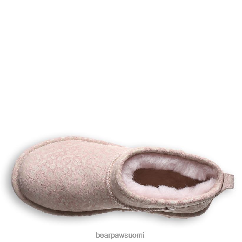 BEARPAW lyhyt eksoottinen naiset vaaleanpunainen leopardi glitter saappaat H880X034