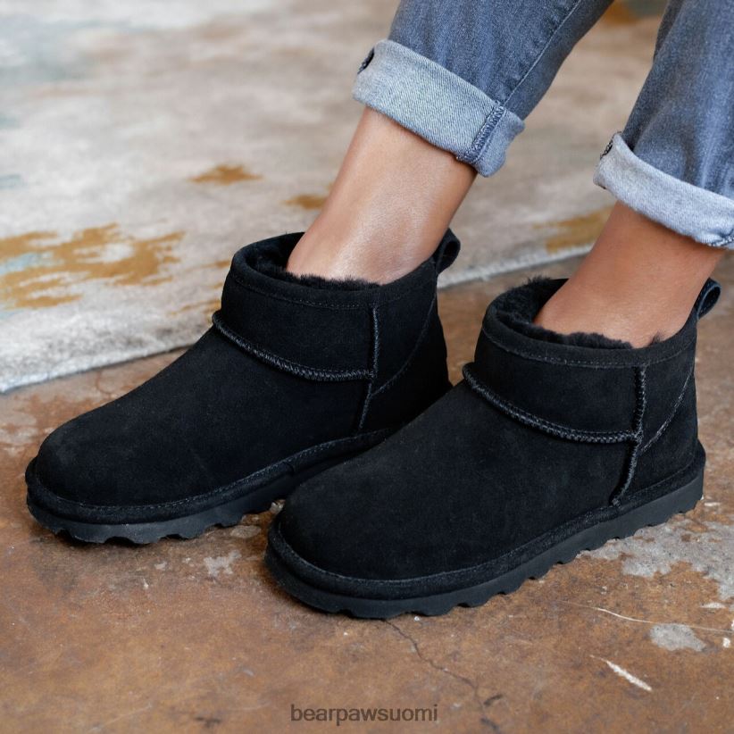 BEARPAW lyhyt naiset musta saappaat H880X040