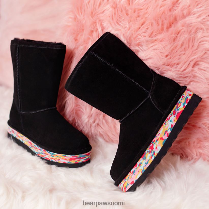 BEARPAW retro elle naiset musta multi saappaat H880X037