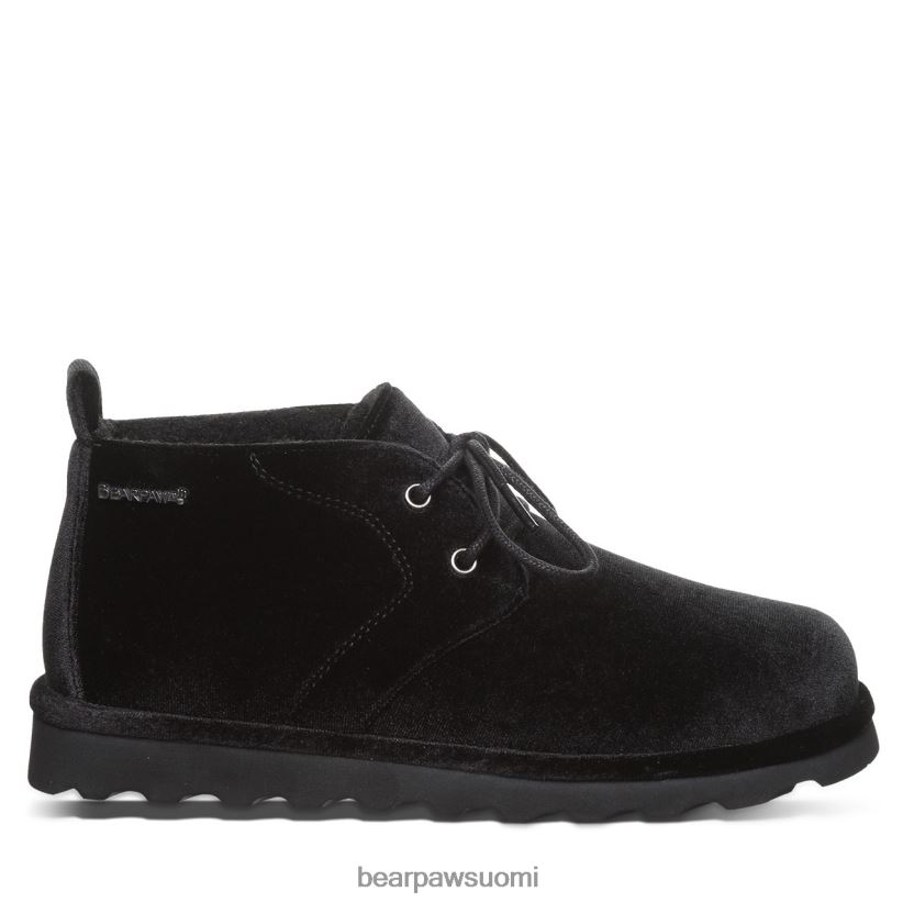 BEARPAW skye naiset Musta sametti saappaat H880X036