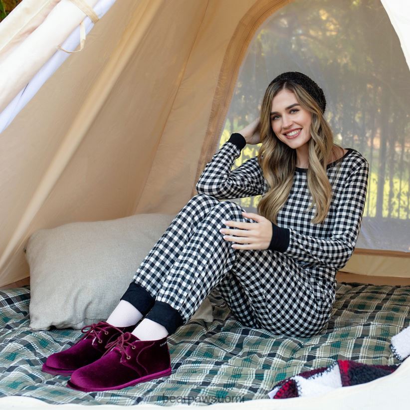 BEARPAW skye naiset viininpunainen sametti saappaat H880X035