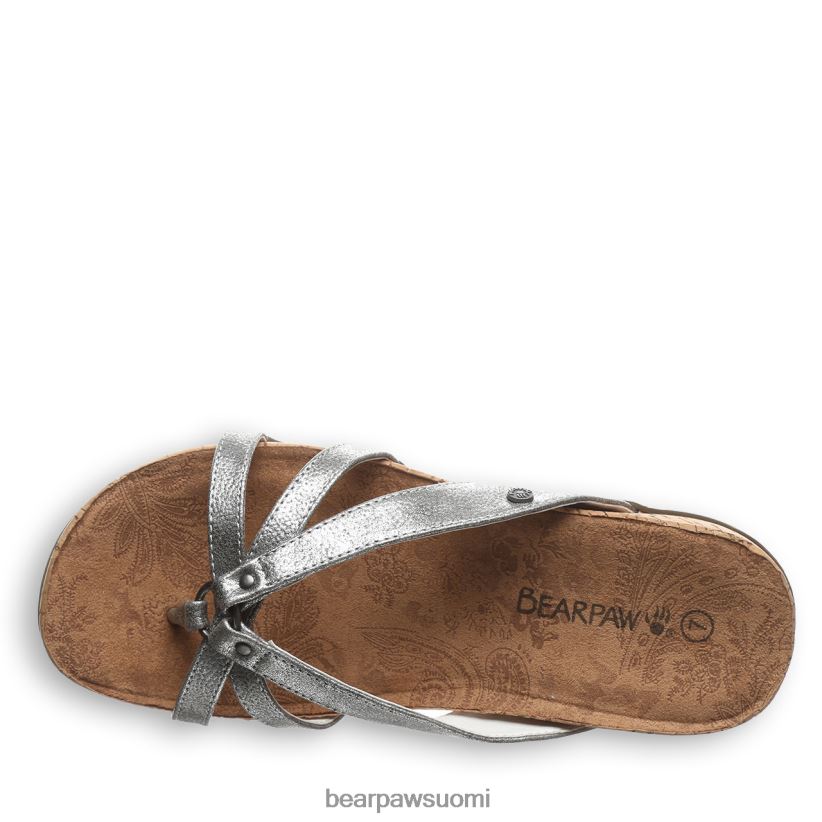 BEARPAW kellanruskea naiset hopea sandaalit H880X0442