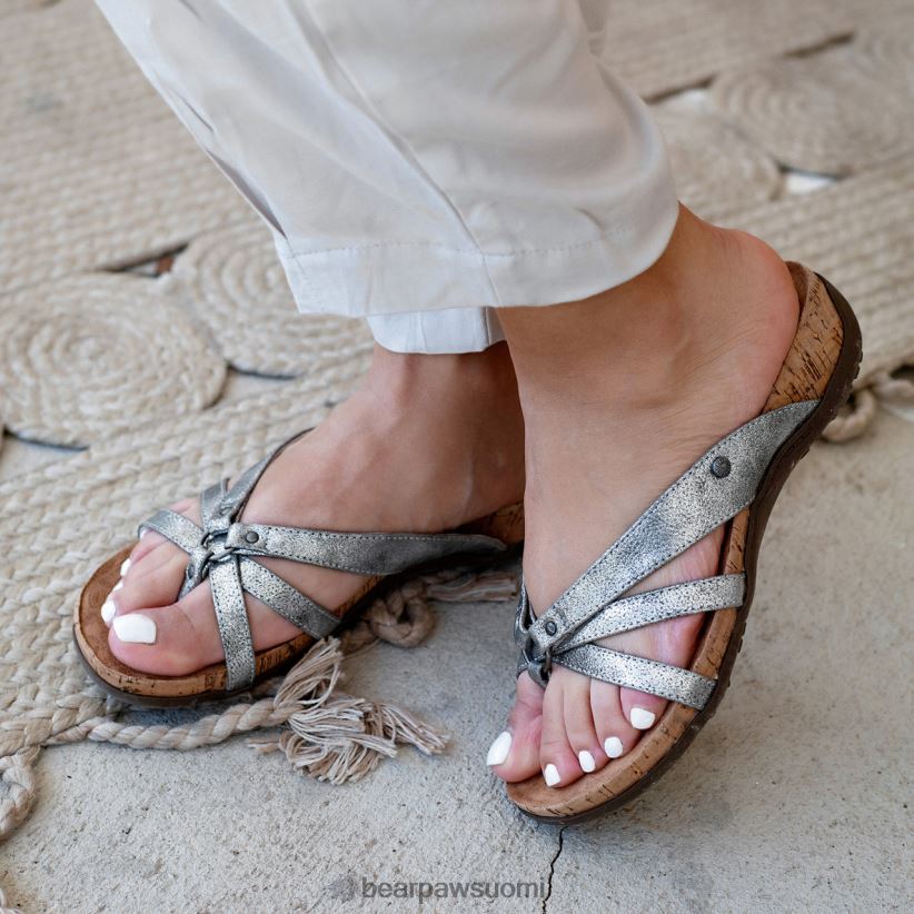 BEARPAW kellanruskea naiset hopea sandaalit H880X0442