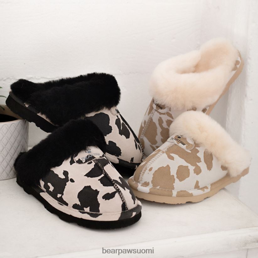 BEARPAW loki eksoottinen naiset musta lehmäprintti tossut H880X0293