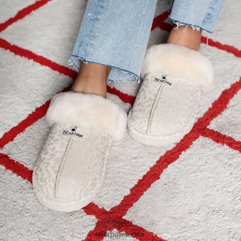 BEARPAW loki eksoottinen naiset talvivalkoinen leopardi glitter tossut H880X0266