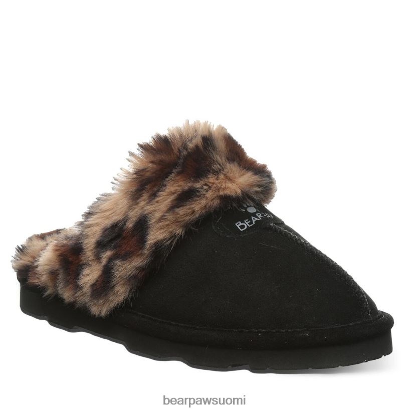 BEARPAW loki naiset musta/leopardin turkki tossut H880X0304