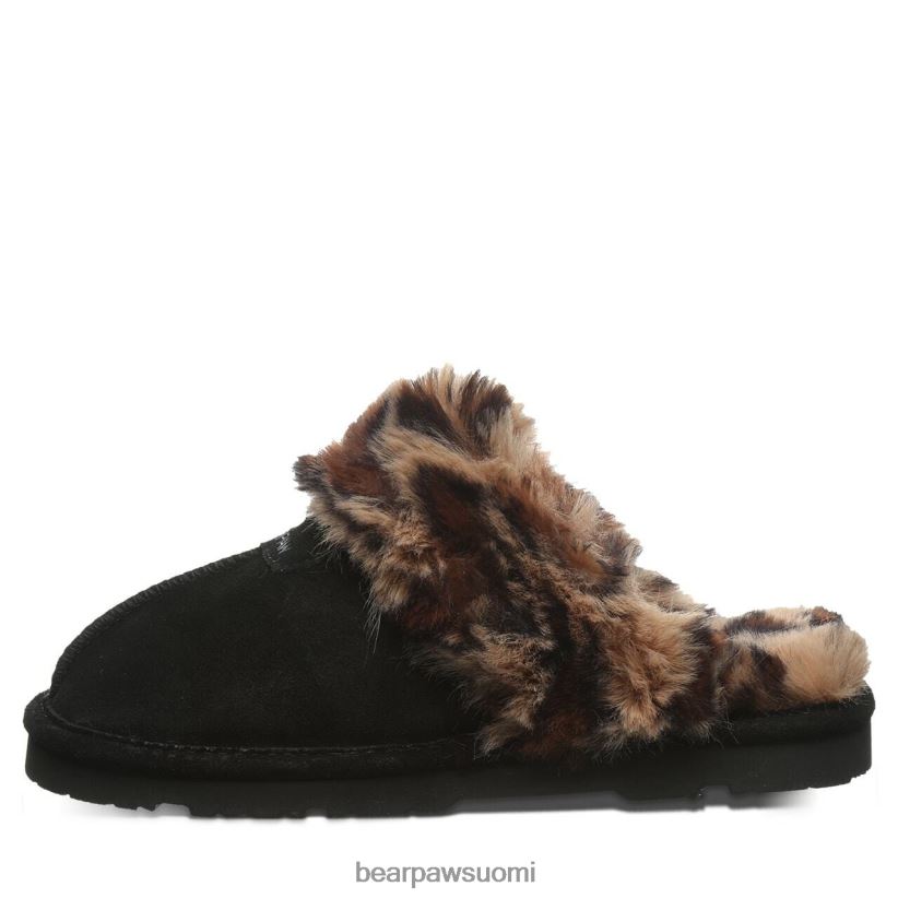 BEARPAW loki naiset musta/leopardin turkki tossut H880X0304