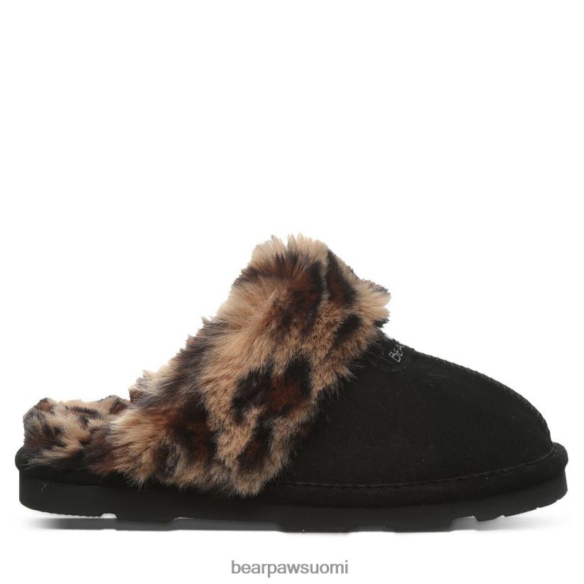 BEARPAW loki naiset musta/leopardin turkki tossut H880X0304