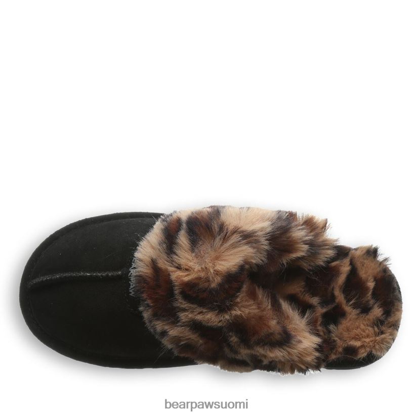 BEARPAW loki naiset musta/leopardin turkki tossut H880X0304